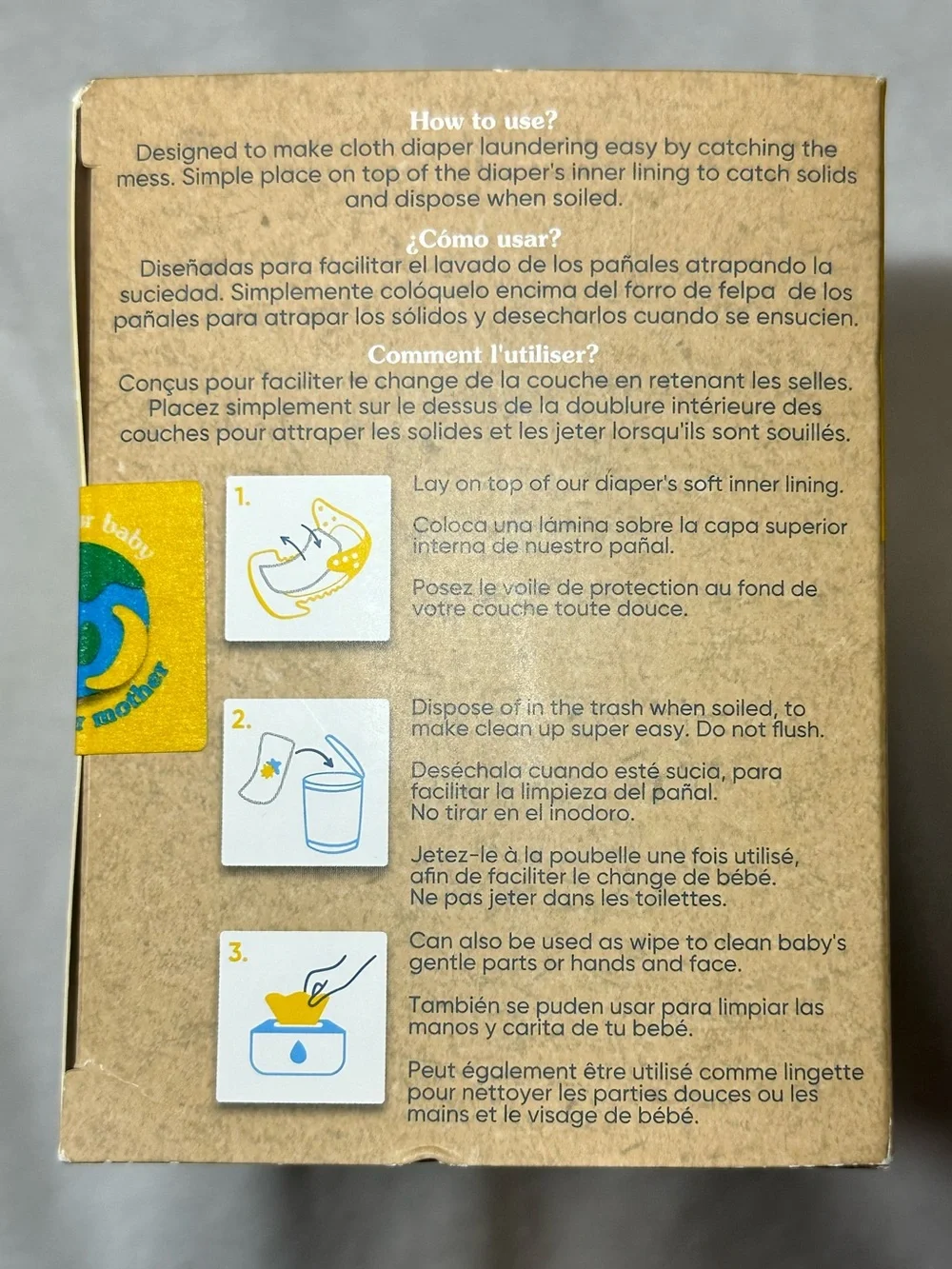 Charlie Banana Disposable Diaper Liners 1-Ply 100 Count Cloth Diapering